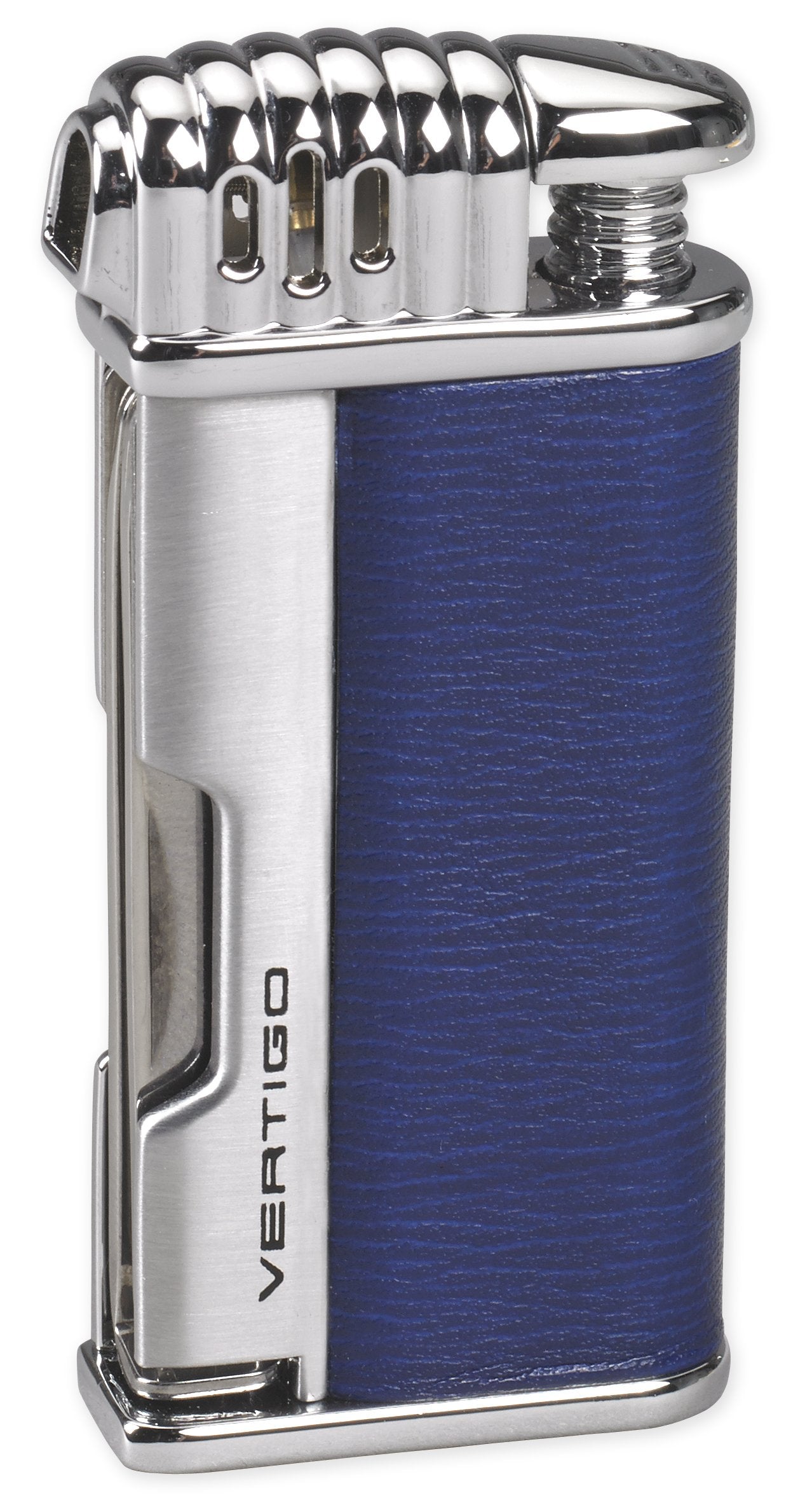Vertigo Puffer Pipe Soft Flame Lighter - Matte Black & Brushed Chrome