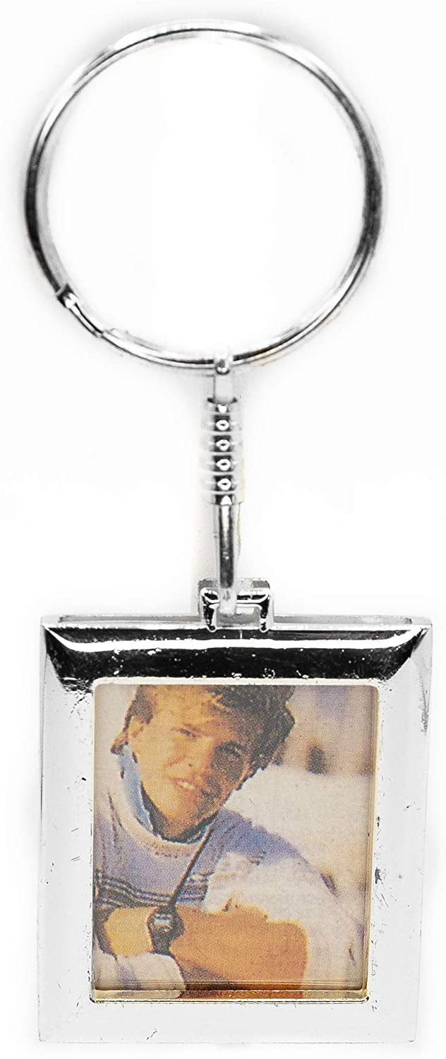 Silver-tone 1x1 Inch Photo Frame Key Ring Q-GM22537