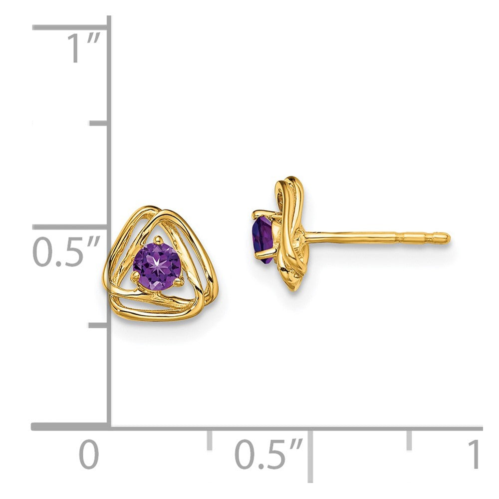 14k Amethyst Post Earrings