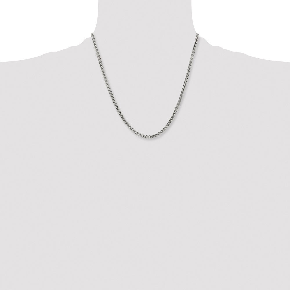 Stainless Steel Polished 4mm 20in Wheat Chain