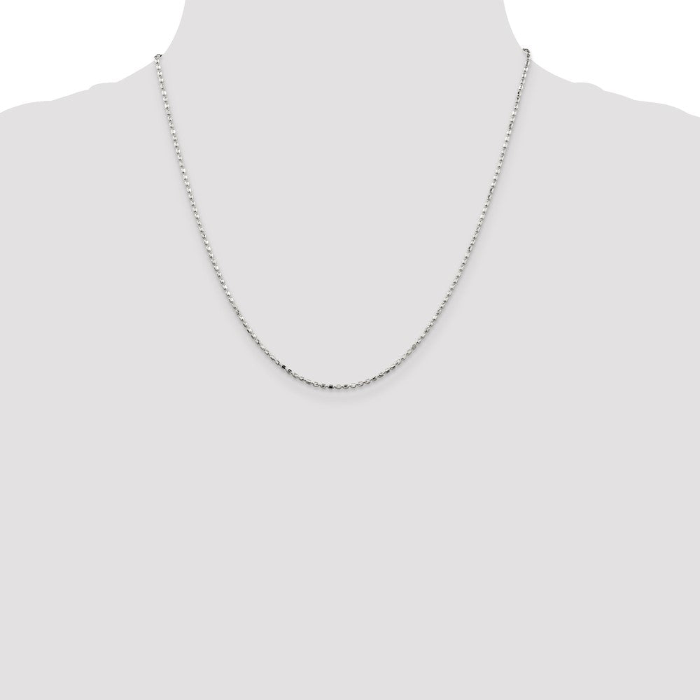 Sterling Silver 1.5mm Fancy Beaded Chain 20 Inches