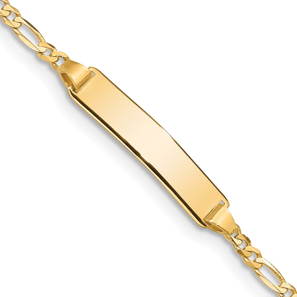 14k Figaro ID Bracelet 7 inches