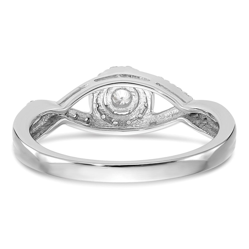 10K White Gold Halo (Holds 1/10 carat (2.8mm) Round Center) 1/5 carat Diamond Semi-Mount Engagement Ring
