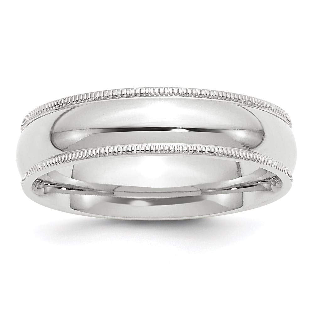Primal Gold 10 Karat White Gold 6mm Milgrain Comfort Fit Band Size 10