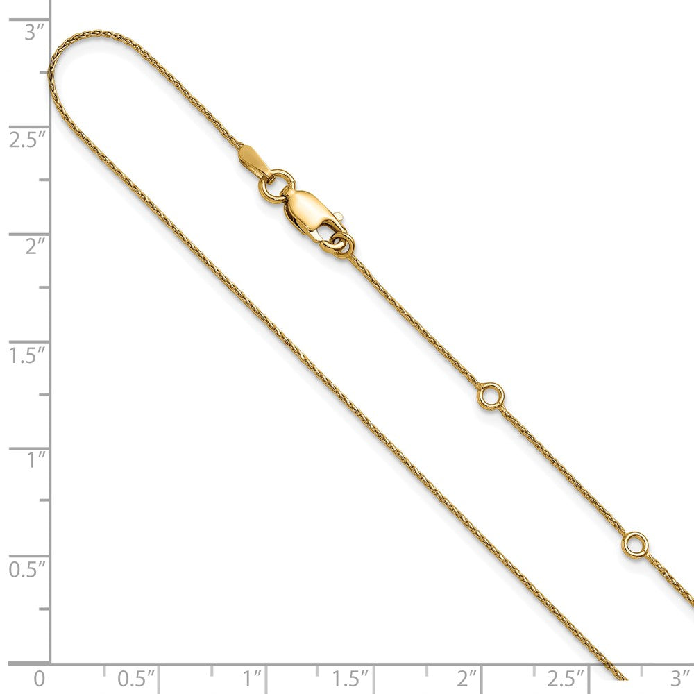 Sterling Silver Gold-plated .85mm D/C Spiga 1in+1in Adjustable Cha