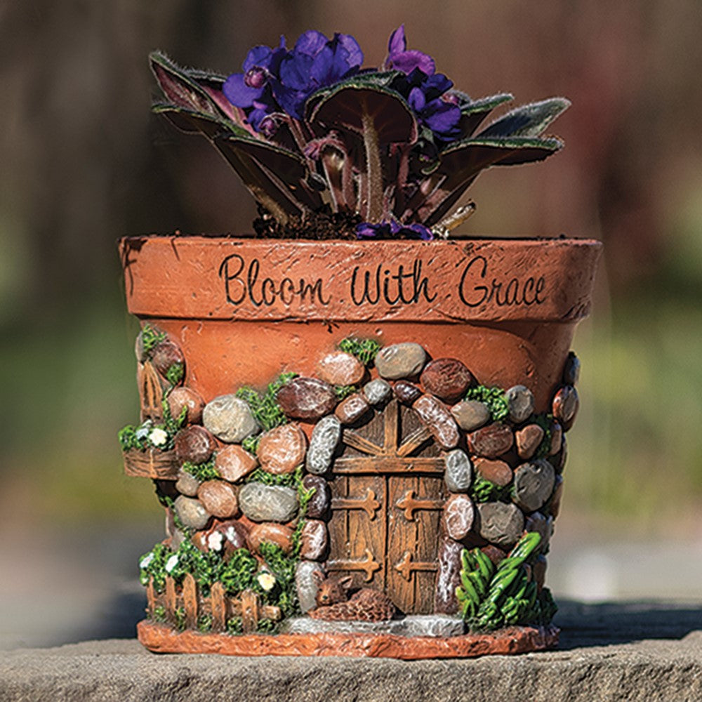 Bloom with Grace Resin Garden Planter