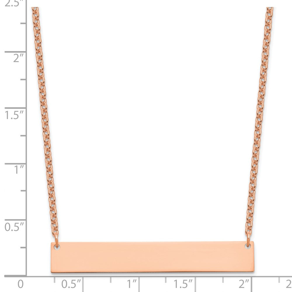 Sterling Silver/Rose-plated Large Blank Bar Necklace