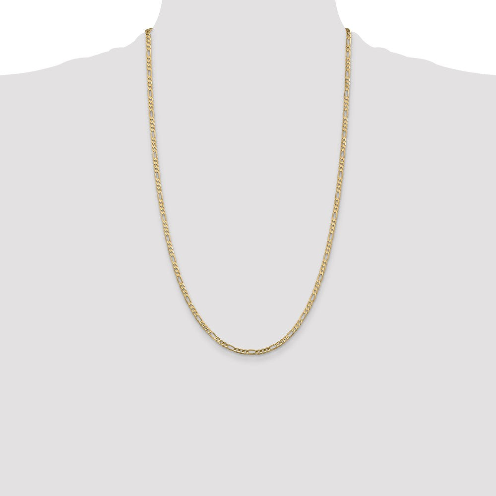 10k 3mm Concave Figaro Chain
