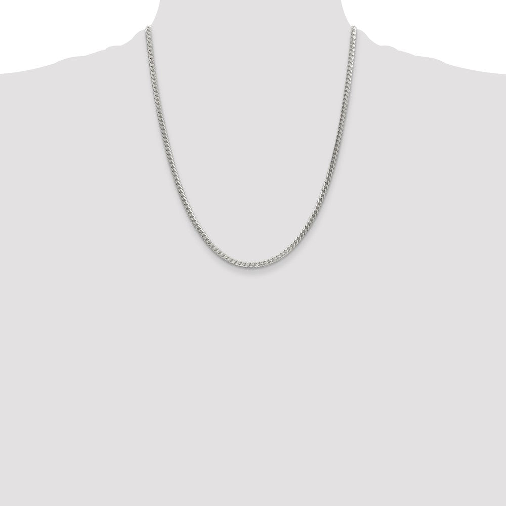 Sterling Silver 3.1mm D/C Square Franco Chain 22 Inches
