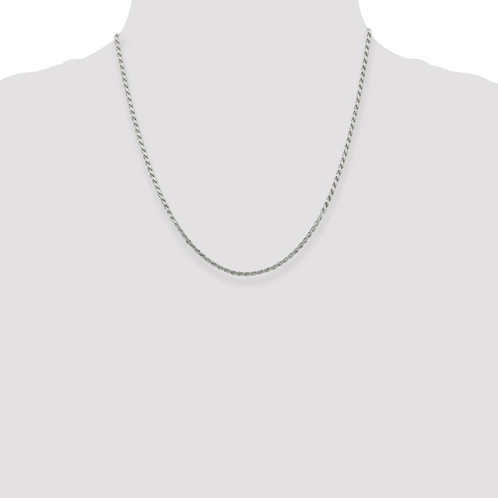 Sterling Silver 2.25mm Flat Rope Chain 20 Inches