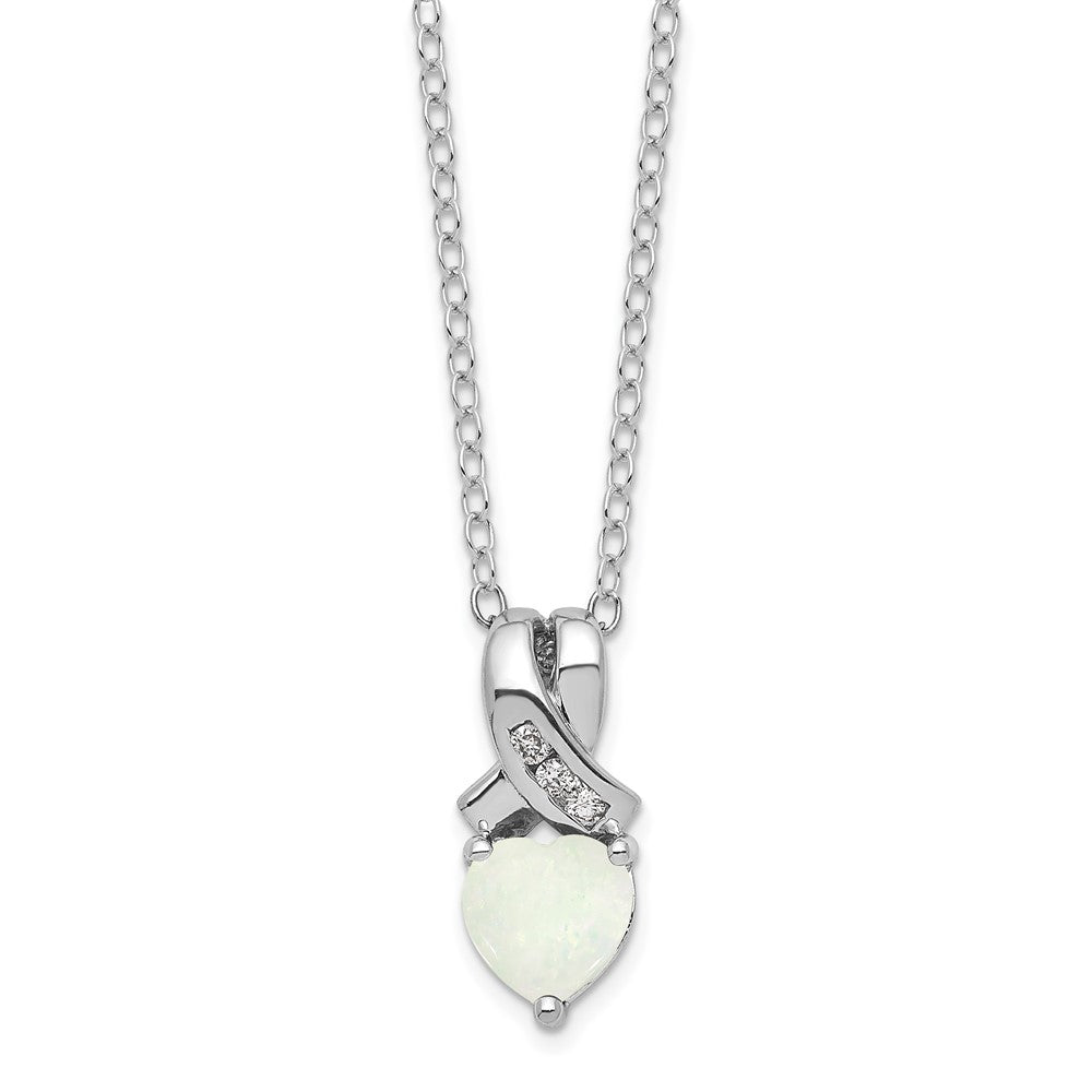 SS Created Opal & Diamond Necklace
