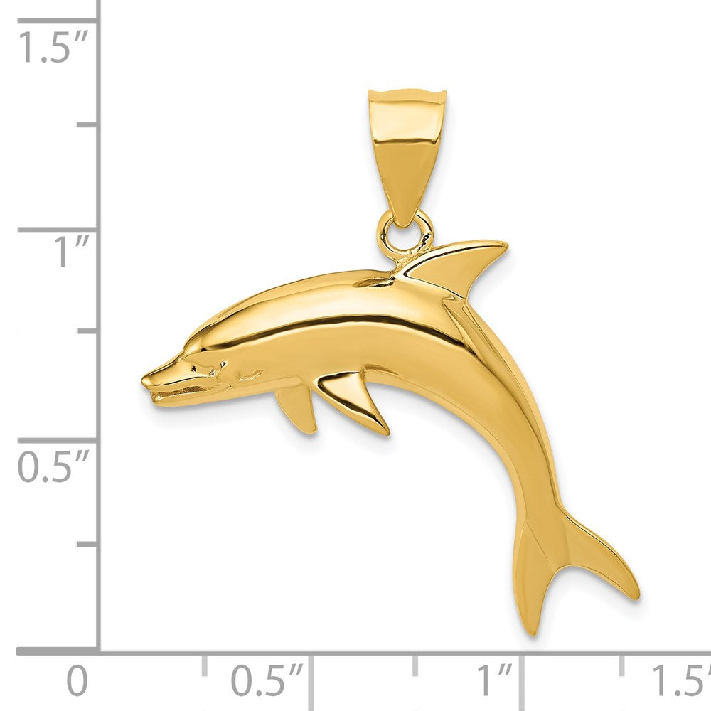14k Dolphin Pendant Yellow Gold
