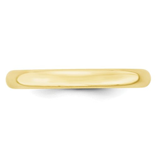 10k Yellow Gold 3mm Lightweight Comfort Fit Wedding Band Size 13.5