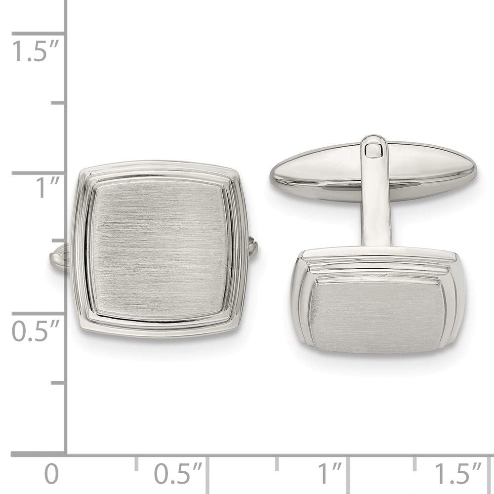 Stainless Steel Brushed and Polished Cuff Links