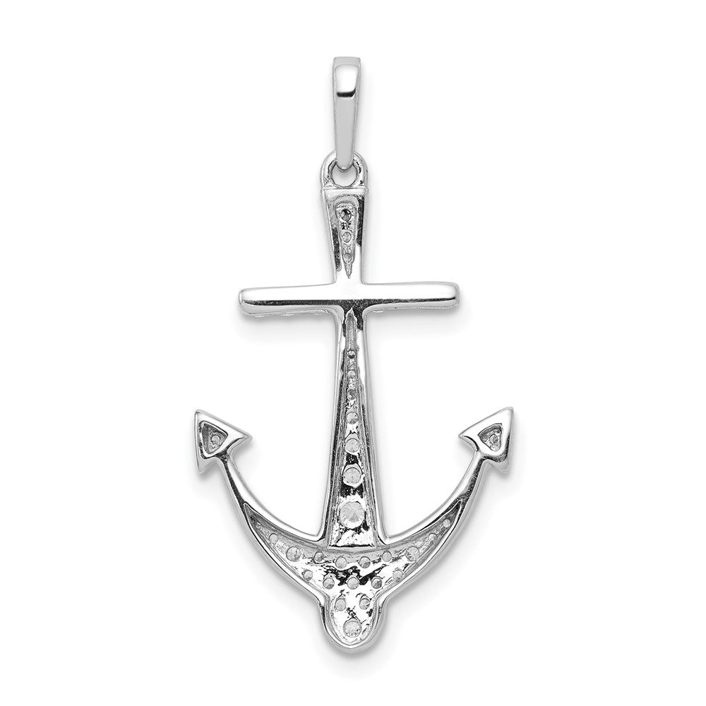 14k White Gold 1/4 carat Lab Grown Diamond VS/SI+ G+ Anchor Pendant