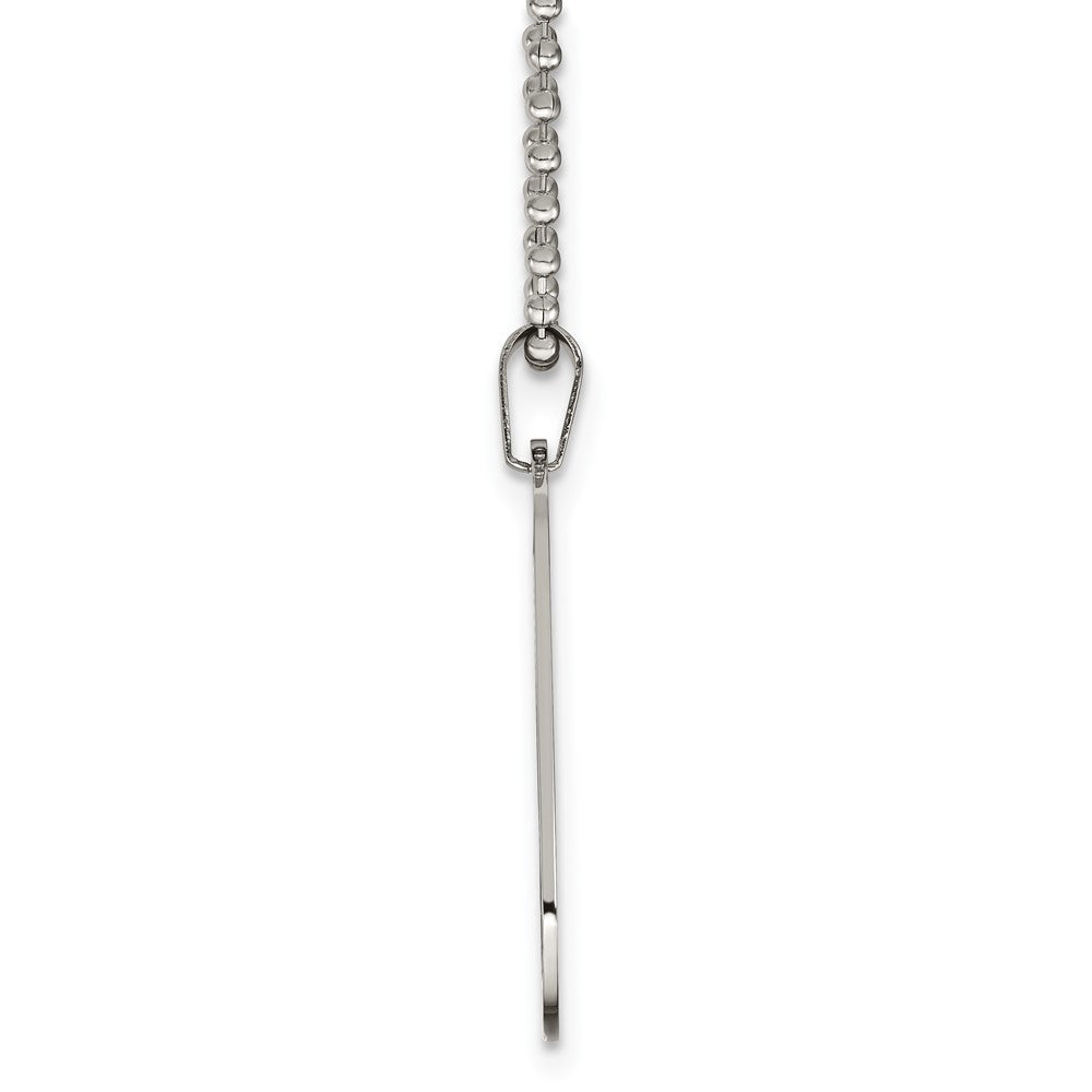 Stainless Steel Polished Dog Tag 24in Necklace