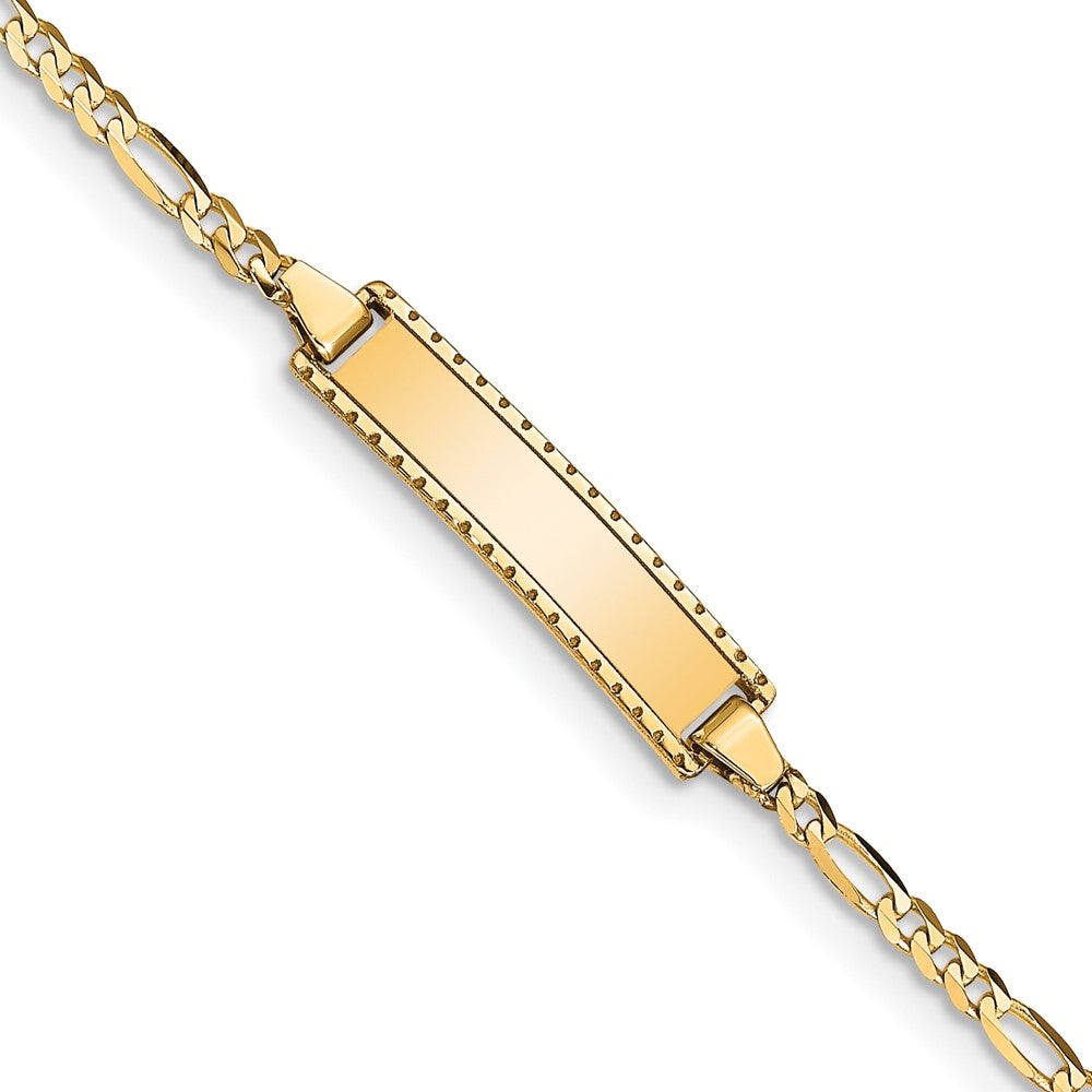14k Children's Figaro Link ID Bracelet 6 inches