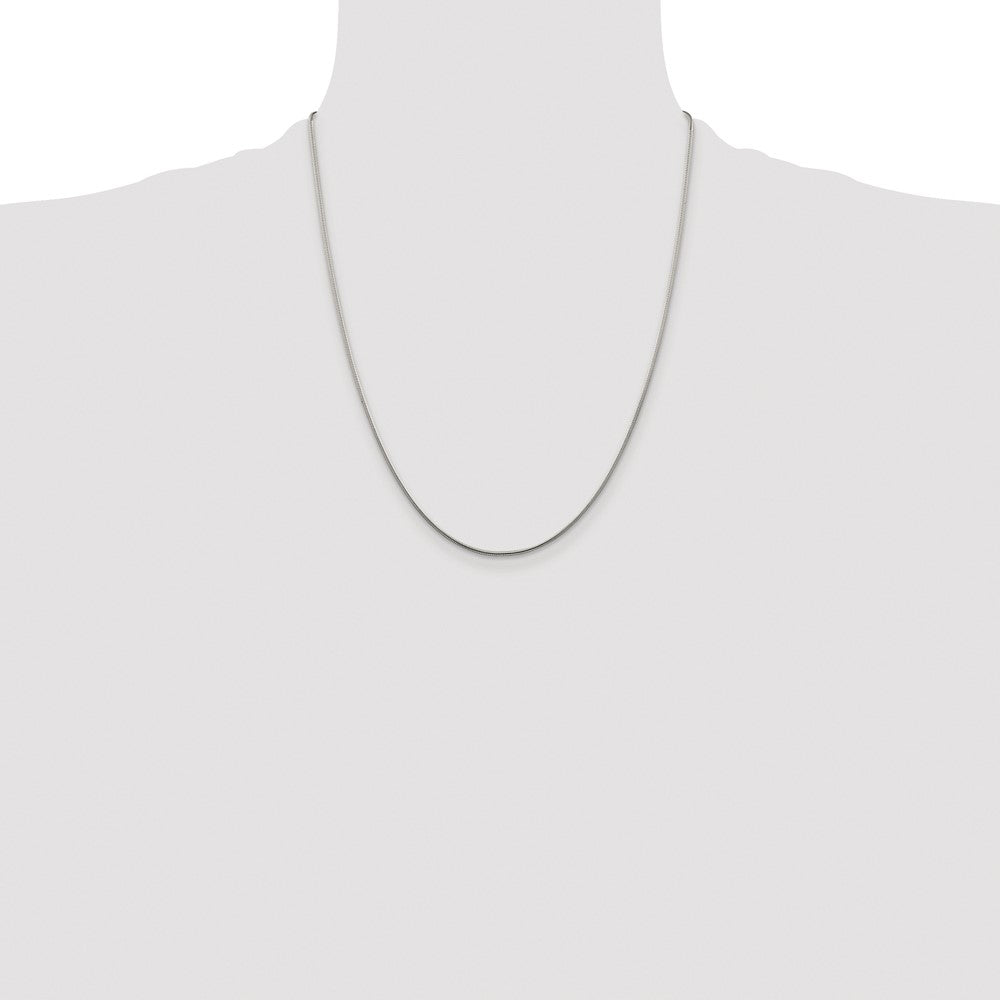 Sterling Silver Rhodium-plated 1.25mm Snake Chain