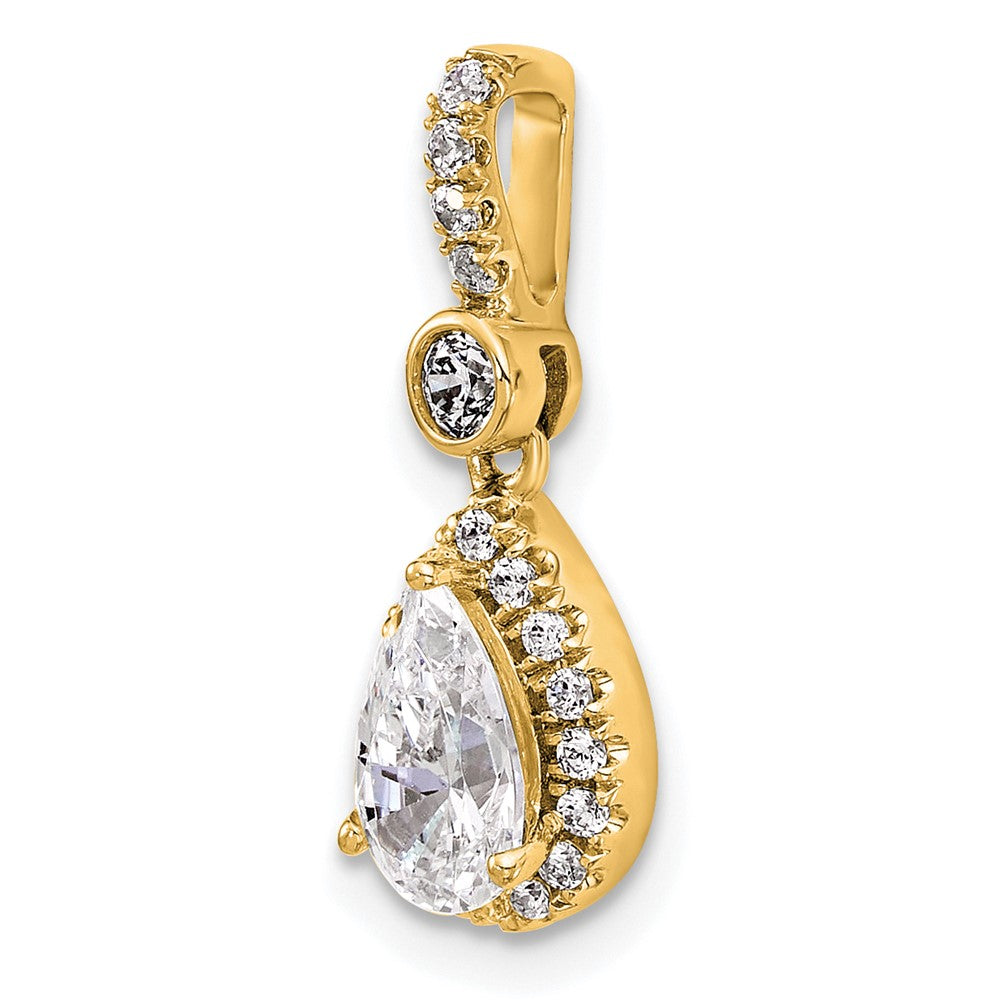 14ky Lab Grown Diamond 0.75ctw Pear VS/SI+ G+ Necklace