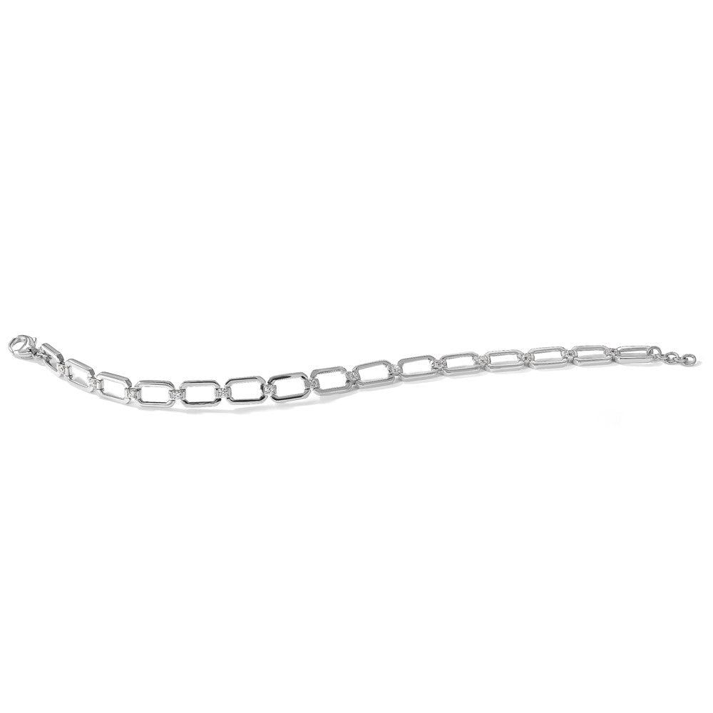 True Origin 14K White Gold 1/2 carat Lab Grown Diamond VS+ F+ 7 in Complete Link Bracelet