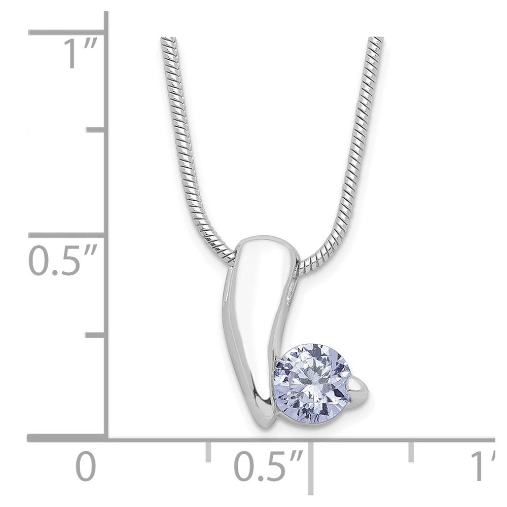 Sterling Silver Purple CZ Necklace