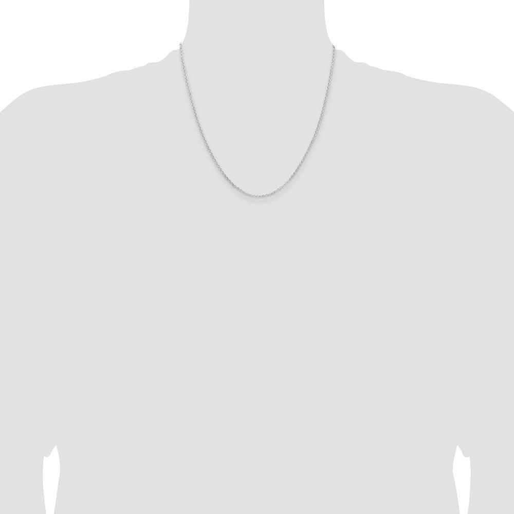 Sterling Silver Rhodium-plated 2mm Rolo Chain 20 Inches