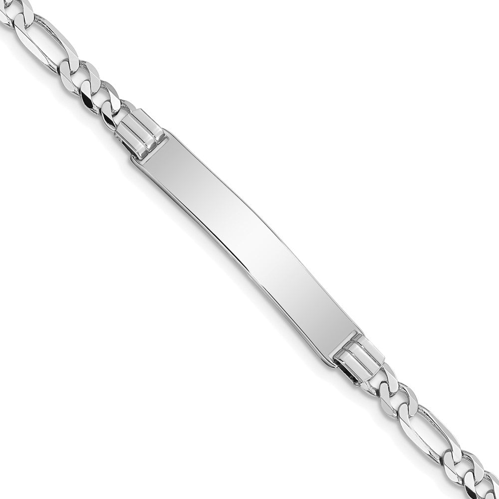 14k WG Figaro Link ID Bracelet 7 inches