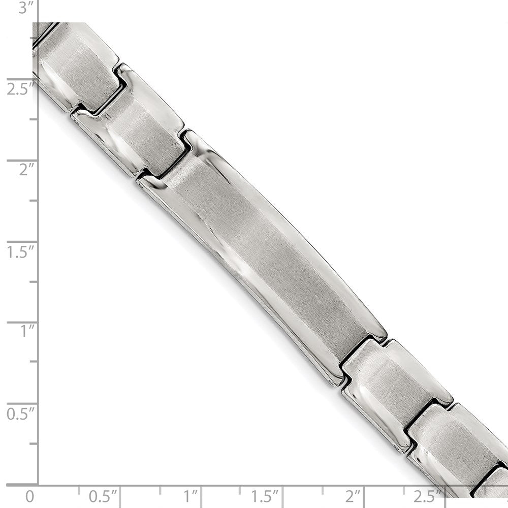 Stainless Steel Brushed and Polished 8.25in ID Bracelet 8.5 inches