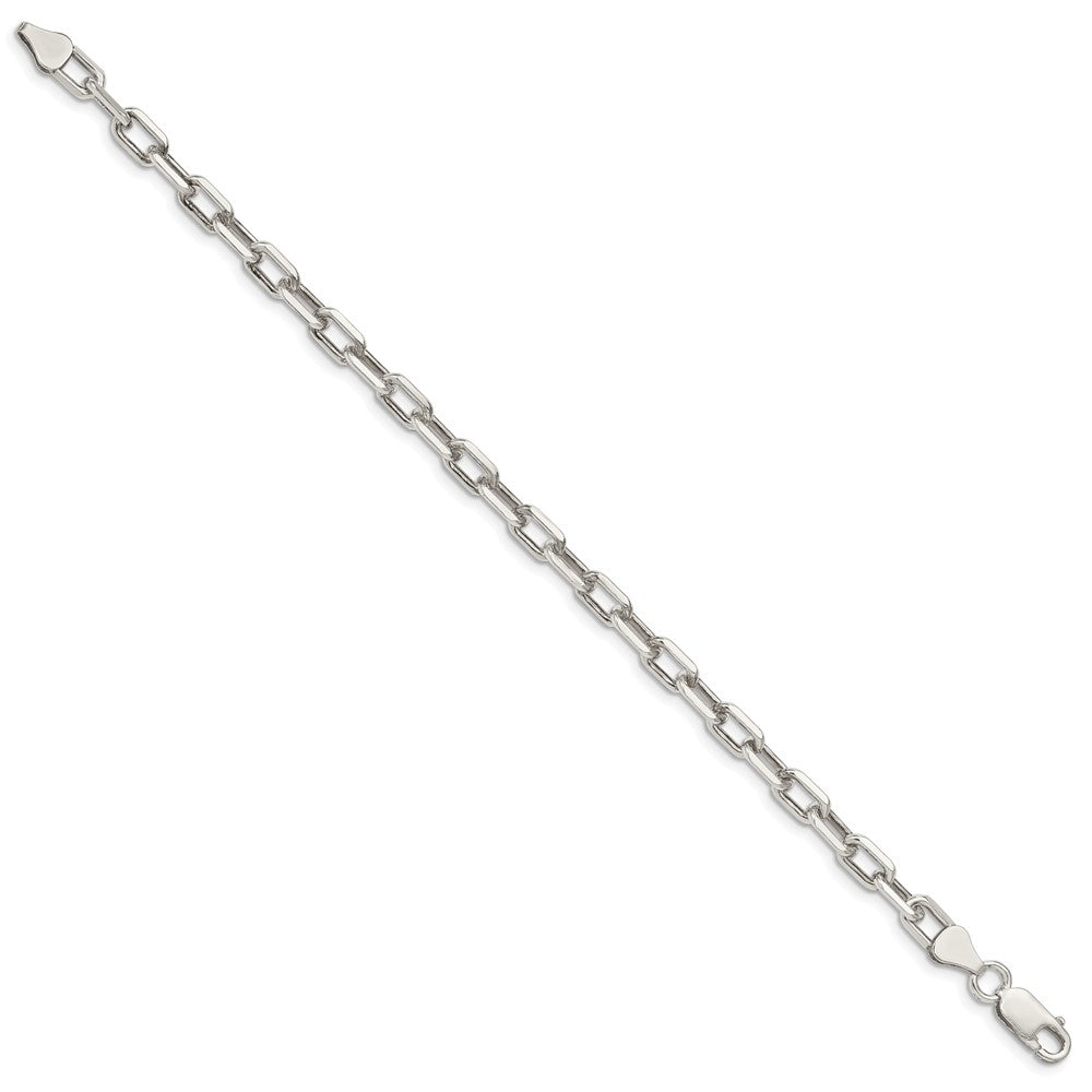 Sterling Silver 5.75mm Diamond-cut Long Link Cable Chain 8 inches