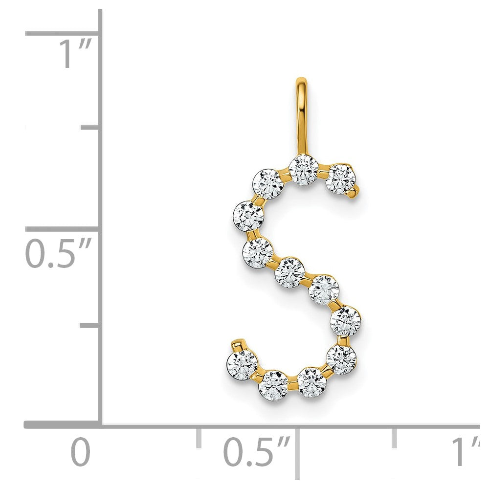 True Origin 14k 3/8 carat Lab Grown Diamond VS DEF Alphabet S Pendant