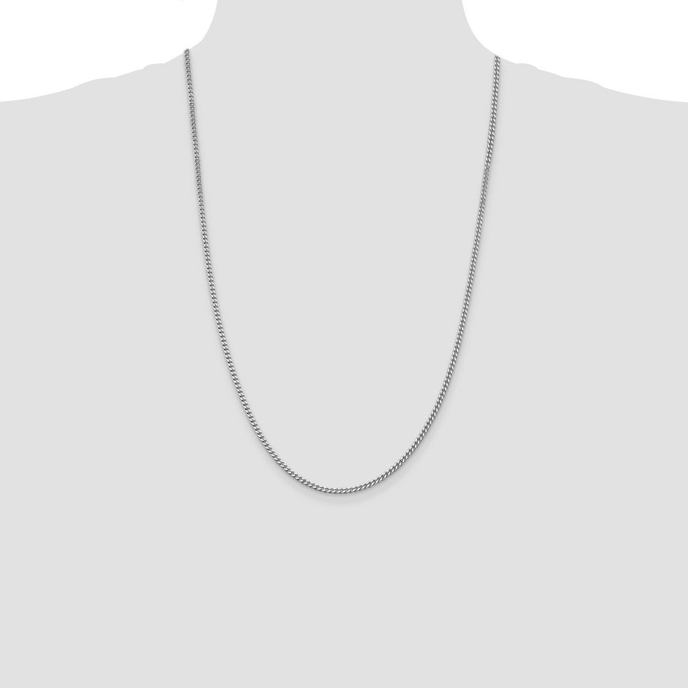 Sterling Silver Rhodium-plated 3mm Curb Chain 26 Inches
