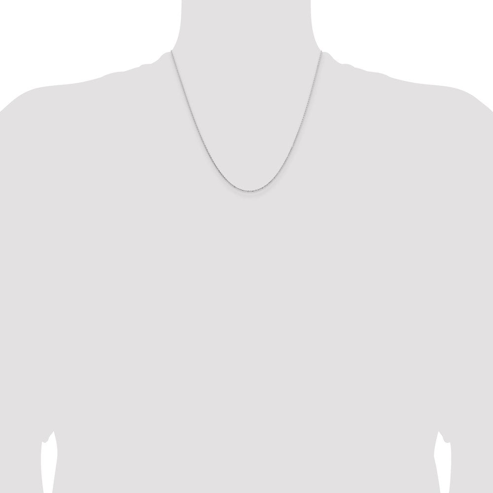 14K White Gold 1.05mm D/C Cable Chain