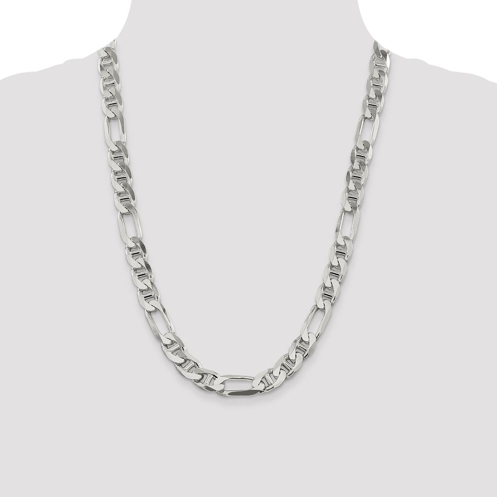 Sterling Silver 10.65mm Figaro Anchor Chain 24 Inches