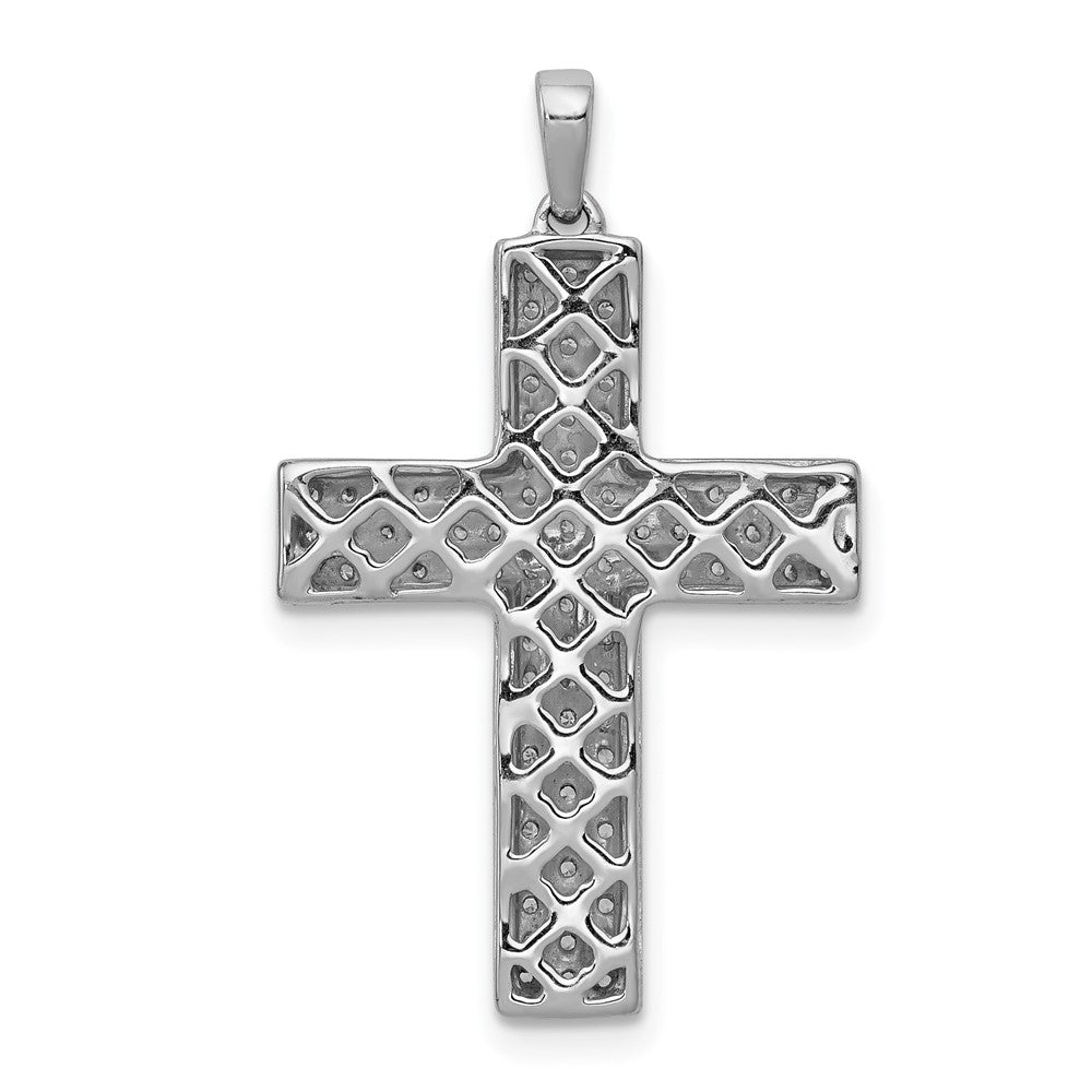 14k White Gold 1/2 carat Lab Grown Diamond VS/SI+ G+ Latin Cross Pendant