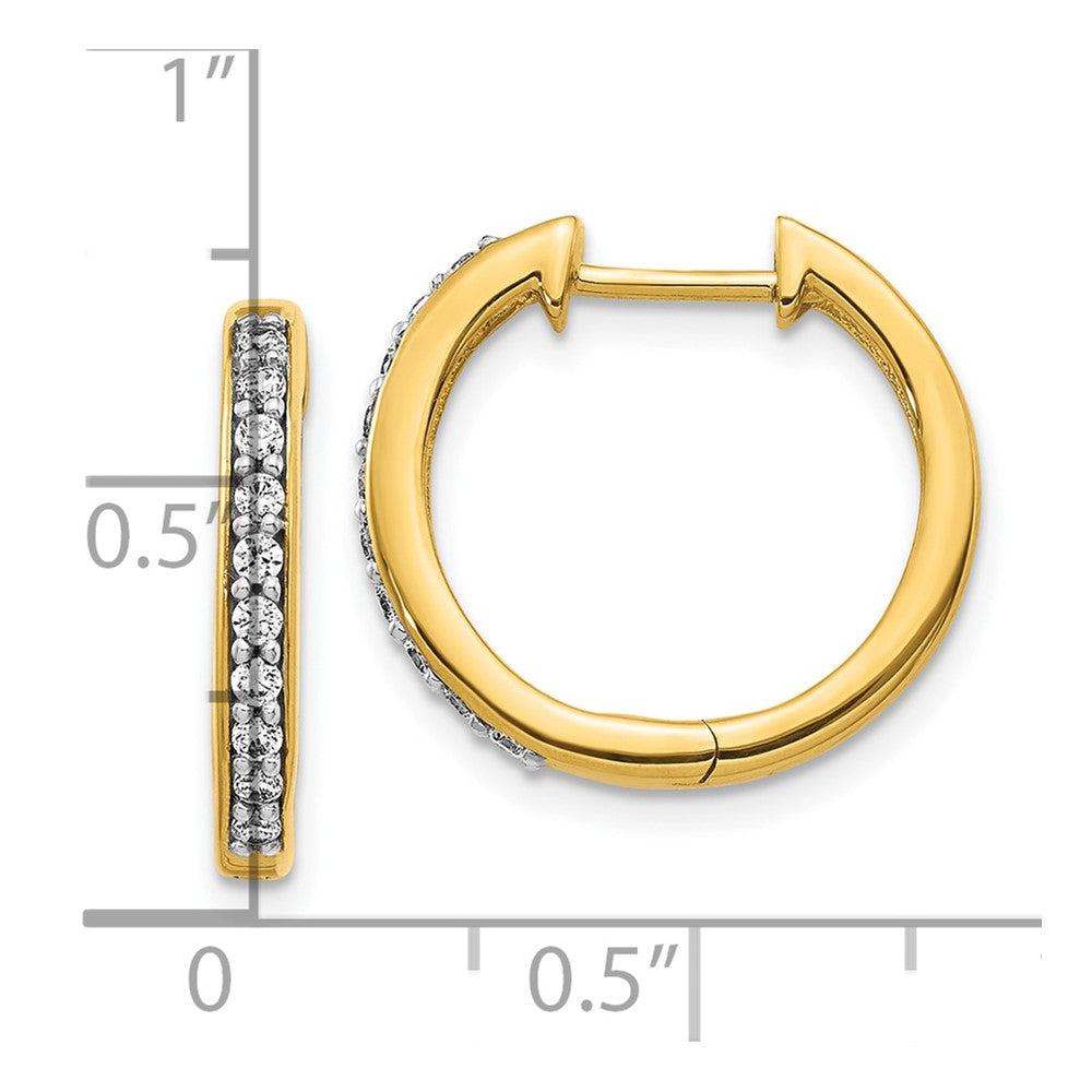 10k Diamond Hinged Hoop Earrings