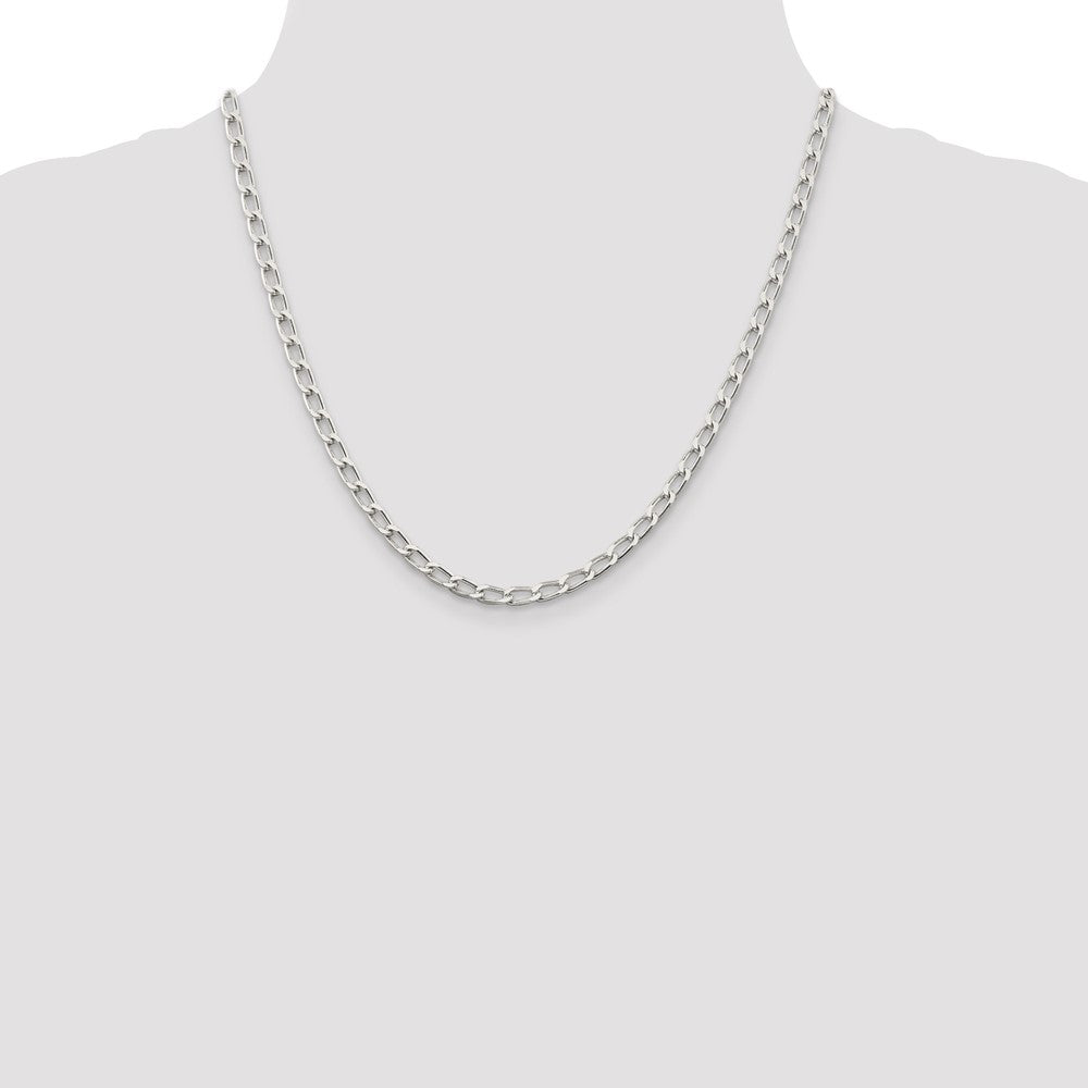 Sterling Silver 4.3mm Open Elongated Link Chain 20 Inches