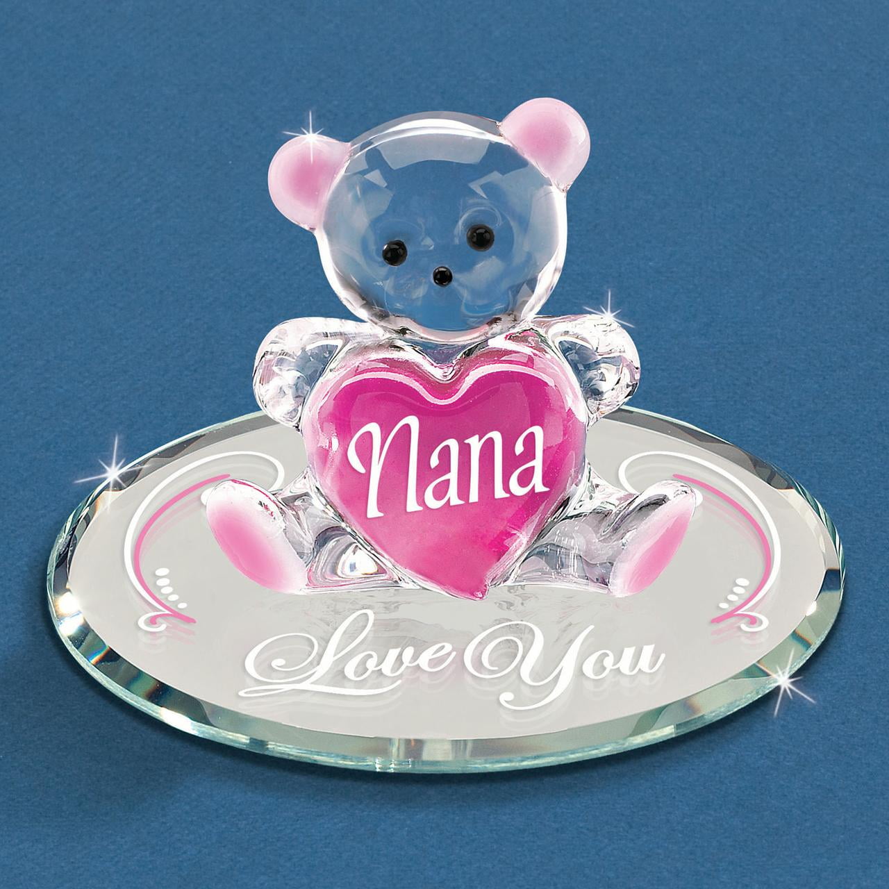 Glass Baron Bear NANA, I LOVE YOU Glass Figurine