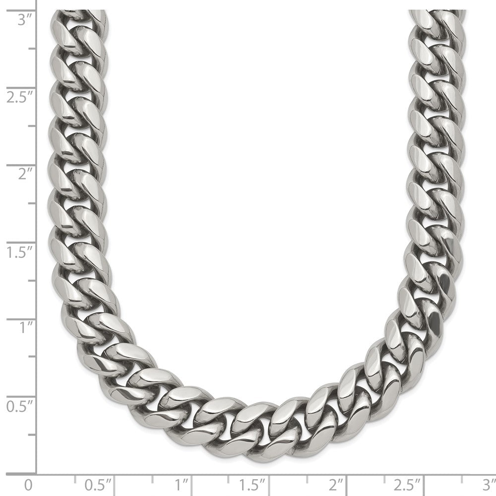 Stainless Steel Polished 24in Curb Chain Necklace