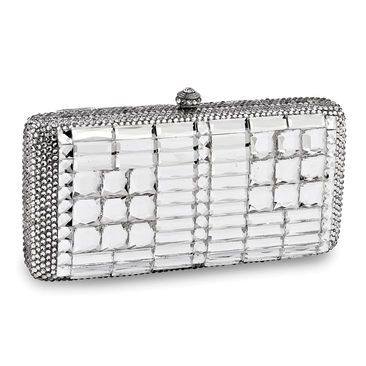 Silver-tone Crystal from Swarovski Evening Bag with Chain and Strap QGM16963