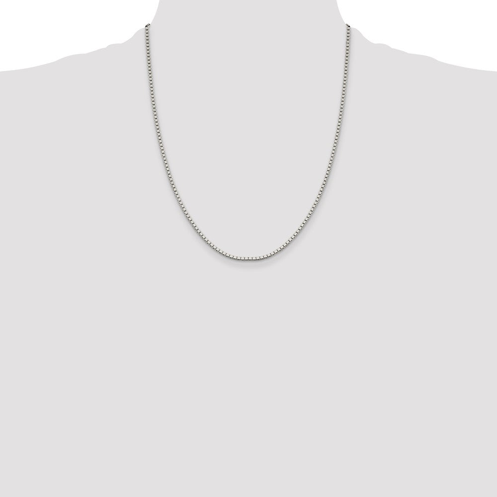Sterling Silver 1.9mm Box Chain 22 Inches
