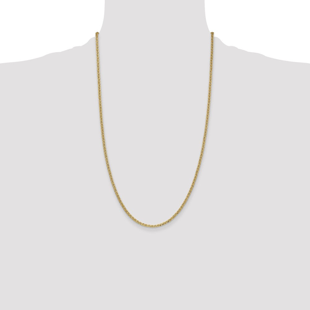 14K 26 inch 2.4mm Semi-Solid Anchor with Spring Ring Clasp Chain