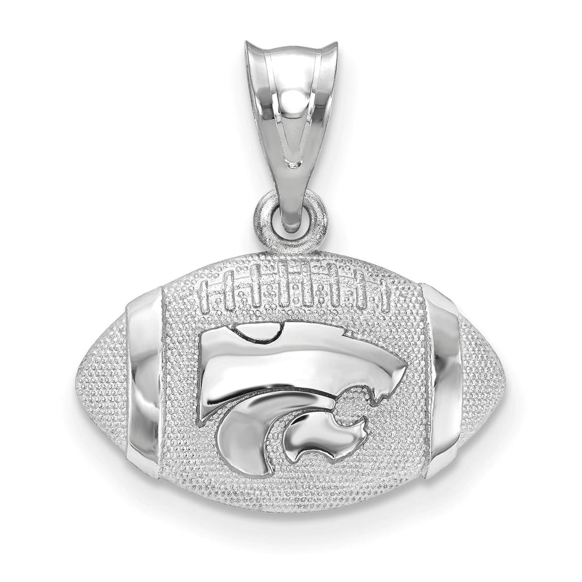 Women's Kansas State Wildcats Sterling Silver 3D Football Logo Pendant