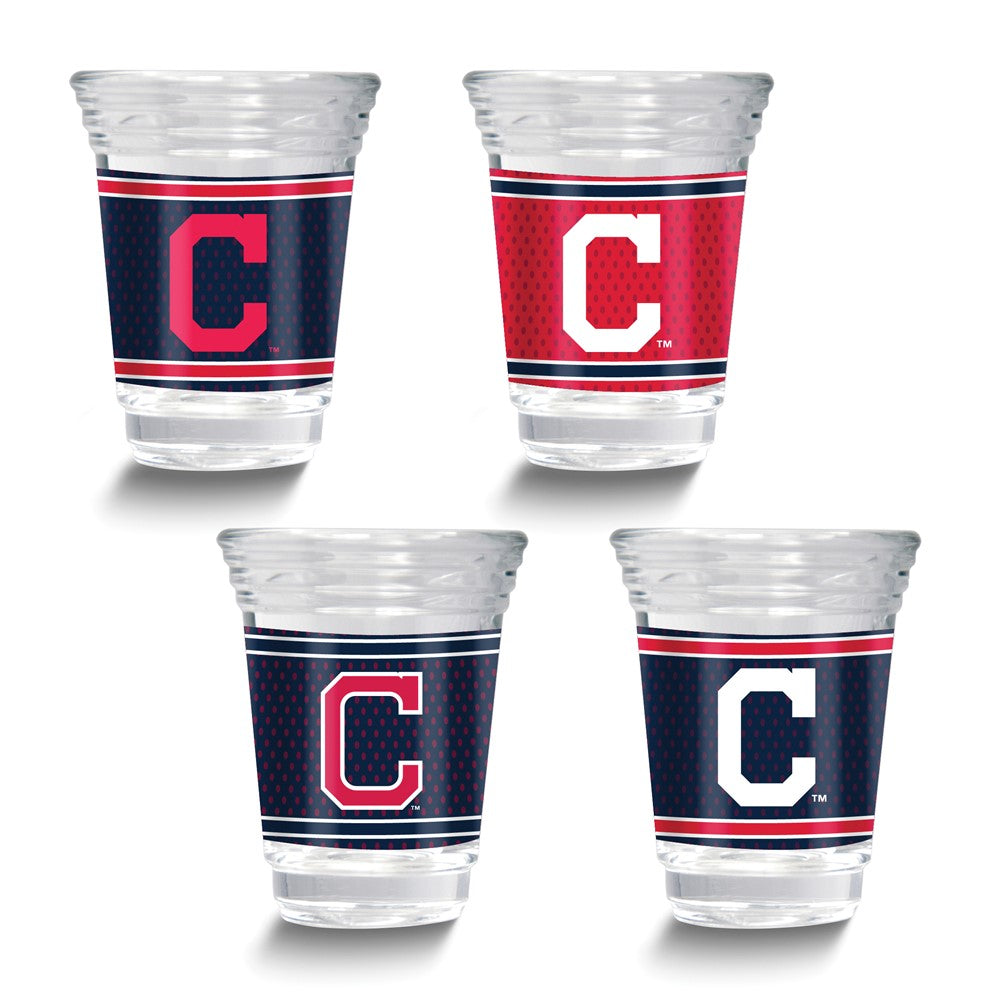 MLB Cleveland Indians 4-piece 2 oz. Shot Glass Set