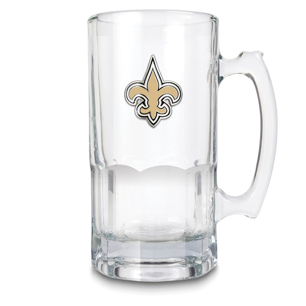 NFL New Orleans Saints Glass 32 ounce Macho Mug with Emblem