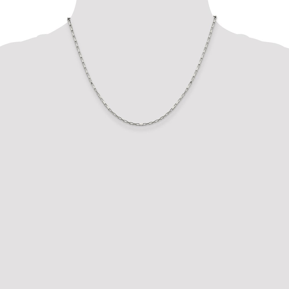 Sterling Silver 1.65mm Elongated Box Chain 18 Inches