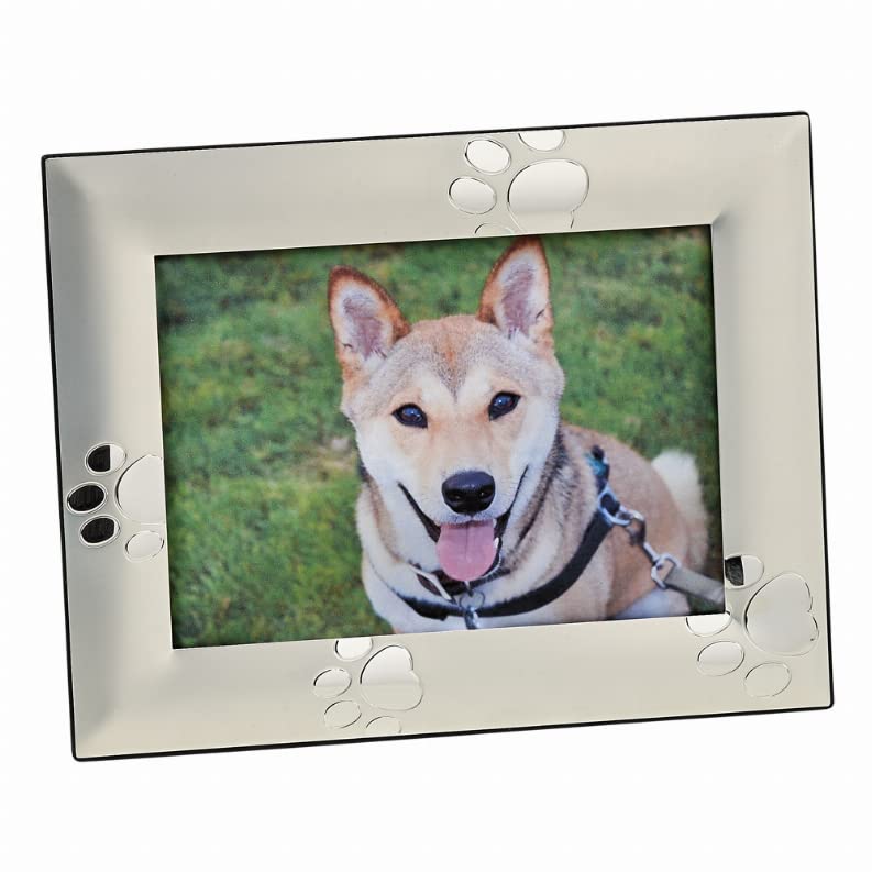 Creative Gifts International 024158 Puppy Paw Print Picture Frame, 4" x 6", Silver