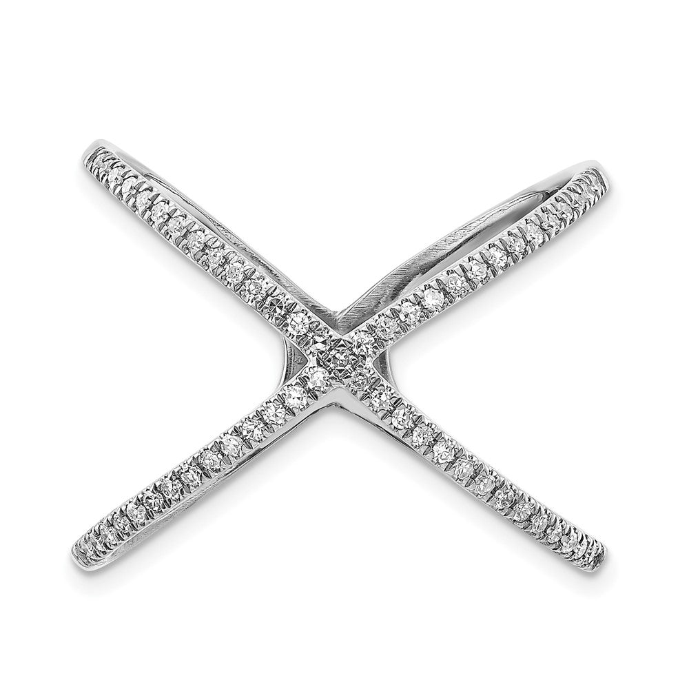 10k Polished Diamond X Ring