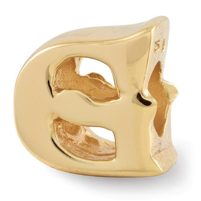 Reflection Beads QRS468GGP Sterling Silver Gold-Plated Letter G Bead