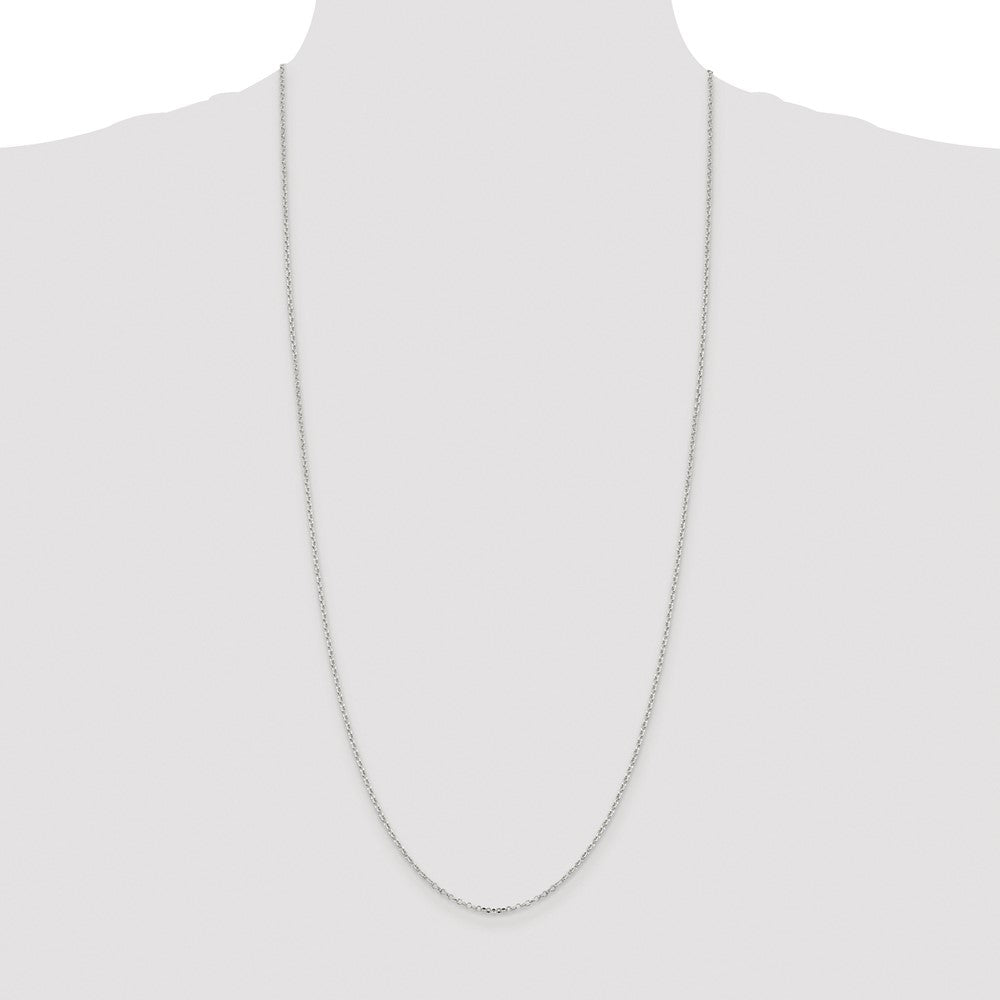 Sterling Silver Rhodium-plated 1.75mm Diamond-cut Cable Chain