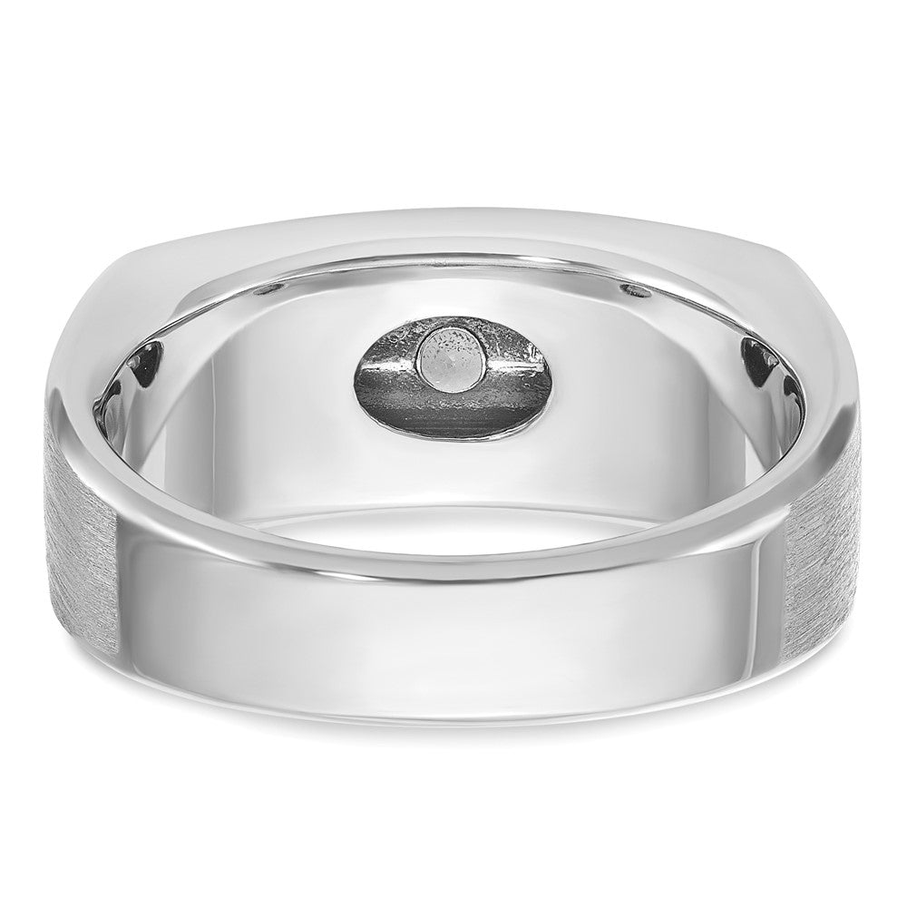 IBGoodman 14k White Gold 1 carat Lab Grown Diamond VS/SI+ G+ Five Stone Complete Polished and Satin Men's Ring